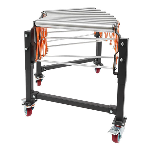 Heavy Duty Expandable Conveyor Roller Table With Adjustable Telescopic Flexible Design For Warehouse Shipping Docks, 51 inch extension.