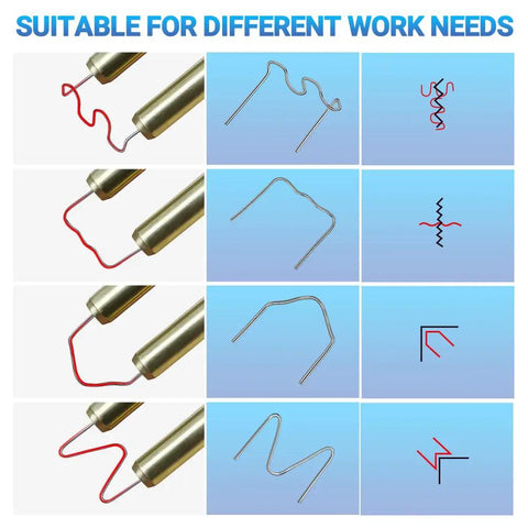 Hot Staples Plastic Welder Repair Kit With 1300 Pcs for Auto Plastic Repairs showing flat and wave staple options.