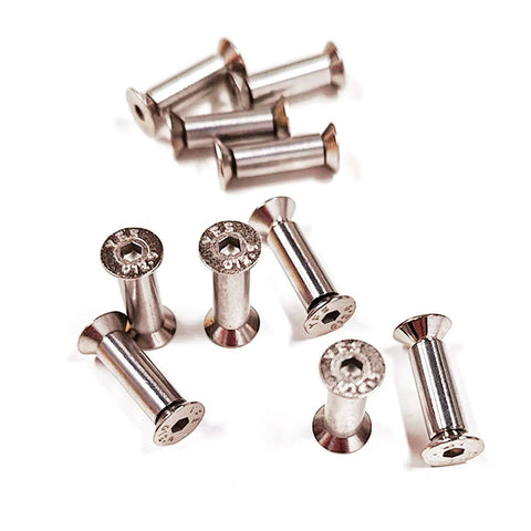 10 Pack Knife Handle Bolt Rivets Scale Screws Fasteners With Flat Hex Head Silver For Knife Making And Gearheads Adjustable Length