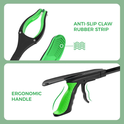 51-inch extra-long reacher grabber with green ergonomic handle and anti-slip claw