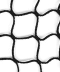 Close-up of the mesh pattern on a Baseball Softball Batting Cage Netting 10x10x45 Ft Nylon UV Resistant Durable Practice Net For Backyard Garage Use Net Only No Frame Included Great For Backyards And Garages For Baseball And Softball Practice And Training Sessions.