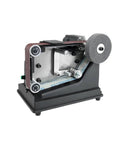 Mini Electric Belt Sander Machine For Jewelry Polishing And Sanding Compact Desktop Grinder For Metals Jade Resin High Precision Abrasive Tool, side view of motor and belt.