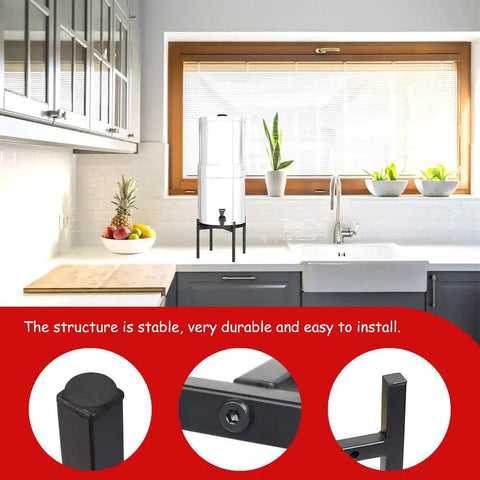 Adjustable Water Filter Stand, 8 Inch Tall, Fits 7.5, 8.5, 9.5 Inch Wide Tanks showcased on kitchen counter