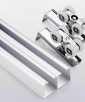 Double Sliding Door Track Hardware Kit For Bypass Doors For Three Quarter To One Inch Doors With Floor Guide And Rollers
