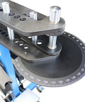 Close-up of pro grade bending die set on Built Tough 10 Ton Electric Hydraulic Pipe Bender for precise angles.