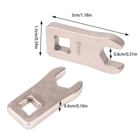 Totally Dead Nuts Precise 8mm Cycling Disc Brake Wrench And Cable Adjuster Tool showing two hexagon jaws for bike maintenance.