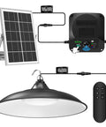 Badass Sunlight Solar Shed Light With Motion Sensor And Remote Switch 3200 Lumens IP65 Waterproof Hanging Lamp with solar panel and remote