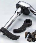 2 Pack Pry Bar Wrench Adapters Crowbar Adapters For Half Shaft Removal 3/8 Inch And 1/2 Inch shown with chrome ratchet.