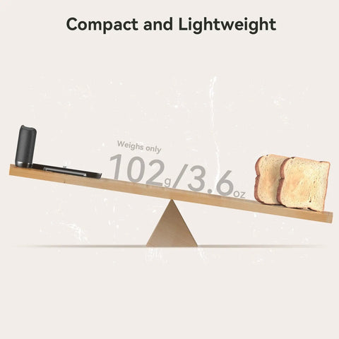 Zf Handgrip L Shape Grip For Nikon Zf compact balance on scale with toast, highlighting lightweight 102g ergonomic design.
