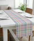 Pastel Colorful Plaid Linen Table Runner 72 Inch Long For Kitchen Island And Dining Room Decor Indoor Outdoor Party Ready 13x72 Inch