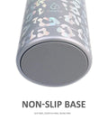Laser Leopard Skinny Can Cooler Made With Double Wall Vacuum Insulated Stainless Steel features a non-slip base for stability.
