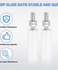 Two Pack Slide Gate Guide Rollers Roll Smooth Three Inch Nylon Rollers Gate Support Assembly Universal Rolling Gate Guider