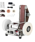 Rock Solid 7 Speed Mini Belt Sander Featuring Ultra Quiet Performance And 20 Tough Sanding Belts For Precision Woodworking.