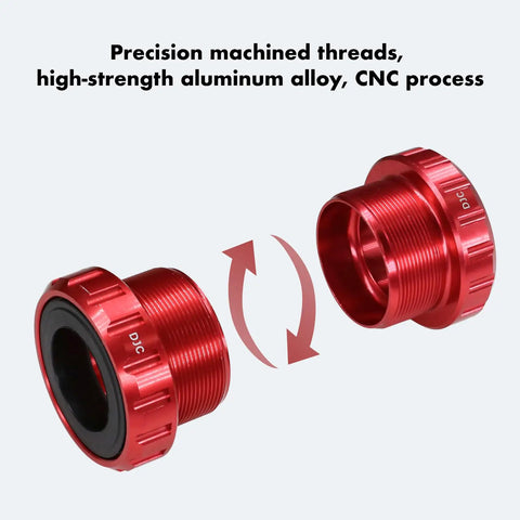 Ceramic Bearing Bottom Bracket 68-73mm BSA English Threaded showing red aluminum alloy machined threads