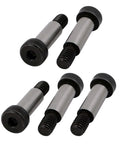 Five Pack Heavy Duty Alloy Steel Shoulder Bolts, Three Eighths Inch Shoulder Diameter, One Inch Shoulder Length, hex socket, silver finish