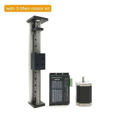 Straight Up Solid CNC Ball Screw Slide Table Motor Kit Plus Nema 23 Stepper And Dm556 Driver with 3.0Nm motor kit.