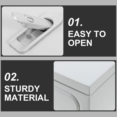 Close-up of lock and corner material on Outdoor Waterproof Plastic Electrical Distribution Box With Lock 25x30x14 Cm Vertical Control Cabinet For Electrical Junctions And RV Panel Enclosure Built To Last Easy Install Rugged Weatherproof Junction Box For Home Shop Or RV