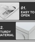 Focus on lock and corner of Waterproof Outdoor Electrical Enclosure Box With Safety Lock, Plastic Junction Box 25x30x14cm