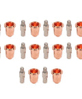 Fabater Plasma Cutter Consumables 20 Pcs Electrode Tip Nozzle And Cup Kit, brass and copper parts for S45 torch system.