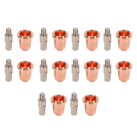Fabater Plasma Cutter Consumables 20 Pcs Electrode Tip Nozzle And Cup Kit, brass and copper parts for S45 torch system.
