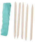 Watch Cleaning Clay Kit With Dual Ended Cleansing Sticks For Dirt And Fingerprints, turquoise clay and wooden sticks