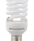 Single CFL twist bulb from a six pack with cozy soft white 2700K glow, 1600 lumens, 100 watt replacement, for 10000 hours use.