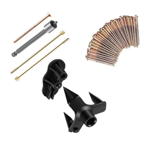 DIY Floor Squeak Repair Kit with 5 tools and 50 screws for carpets and hardwood floors, stainless steel and ABS, easy installation