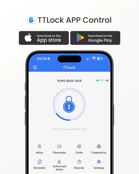 Grab And Go Fingerprint Smart Lock With Handle For Front Doors And Bedrooms Featuring Lightning Fast.3 Second Unlock Self Learning Ai Pattern Recognition And Zero Sweat Keyless Access