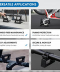 Two-Pack Portable Bike Repair Stands With Quick-Release Handlebar Support showing versatile applications in a grid layout