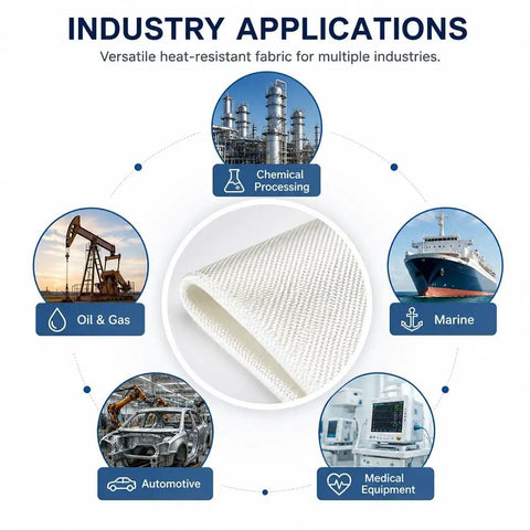 Fireproof Fiberglass Welding Cloth For Pipes And Equipment in industry applications for chemical, marine, oil, automotive, medical.