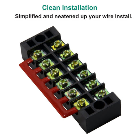 Two Pack Six Position Dual Row Screw Terminal Strips With Covers 600V 25A And Six Position Pre Insulated Barrier Strips 400V 25A