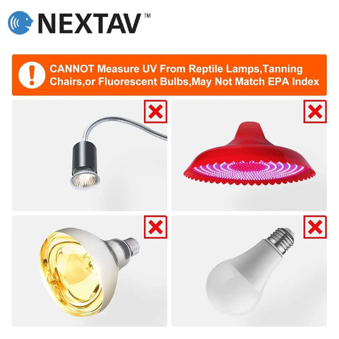 Image showing lamps unsuitable for Portable Handheld Sun UV Detector For Measuring UV Levels Outdoors Easy To Use Sunlight UV Meter.