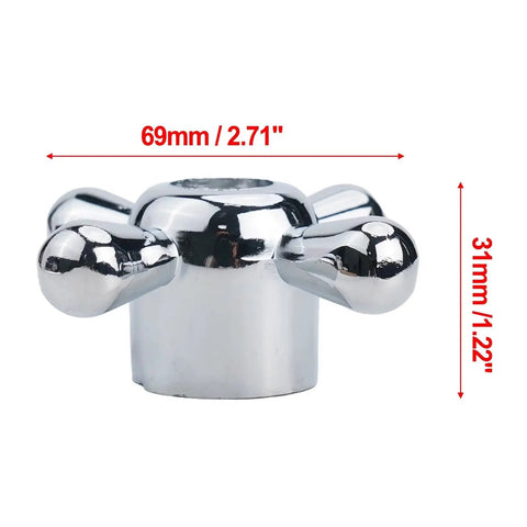 Premium 2Pc Cross Style Faucet Handle Knobs With Mounting Screws For Kitchen Sink Bathroom Tub Replacement Alloy Kit That Looks Totally Fresh And Works Like A Dream, 69x31mm silver alloy