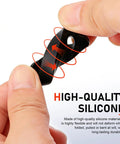 Close-up of Tight 4 Piece Car Door Lock Covers Silences Rattling Clunks Smoothly Doubles As Shock Absorber Bumpers, 0.4 x 1.65 inch mat black rubber.