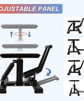Heavy Duty Dirt Bike Stand Adjustable Jack Stand 1200 Lbs Capacity Engine Stand With Vertical Rise shown in multiple views
