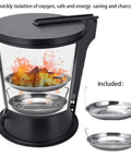 Heavy Gauge Charcoal Extinguishing Canister Slams The Lid To Smother Flames Instantly Stops Grill Fires Cold with fire inside.