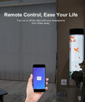 Smart USB WiFi Adapter For Type A USB Devices 5V Two Pack With App Remote Control Alexa and Google Home shown in living room.