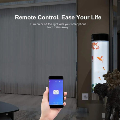Smart USB WiFi Adapter For Type A USB Devices 5V Two Pack With App Remote Control Alexa and Google Home shown in living room.