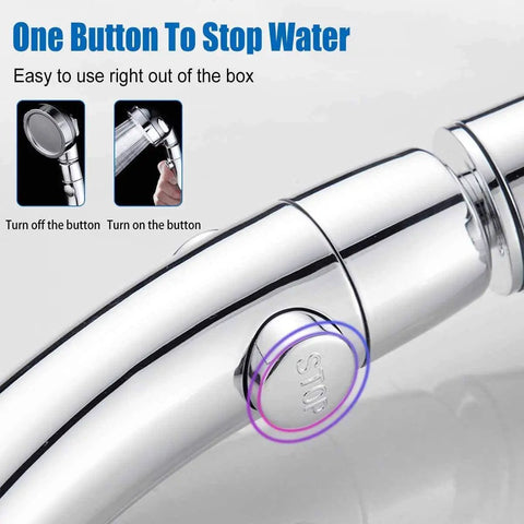 Detachable Handheld Shower Head With 3 Settings High Pressure Water Saving 360 Degree Rotating With On Off Pause Switch detail