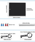 Dimensions of Hot Air Gun Holder with components, magnetic columns, adjustable clamps for PCB rework soldering; sizes in inches.