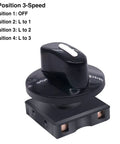 Four Position Rotary Switch With Knob 13A 125V And 10A 250V Three Speed Universal Heater Selector Flame Retardant Housing F034