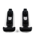 Two black Tulead T-handle boat hatch latches, plastic, 4.3 x 2 in, front view