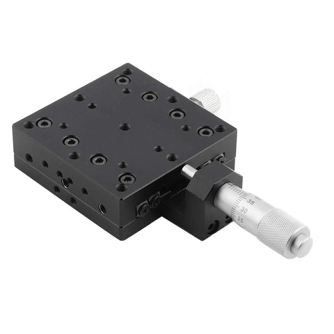 Micrometer Fine Tuning Cross Roller Linear Stage For Rock Solid X Axis Travel 60x60mm Aluminum Translation Table