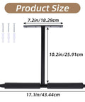 Measurement view of 4 Pack Overhead Garage Storage Hooks 17 Inch Heavy Duty Ceiling Mount Hangers Double T Bar Metal Ladder Racks