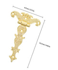 Dope Vintage Zinc Alloy Cabinet Hinges Set Two Pieces Smooth Opening And Closing For Drawers And Wooden Boxes Golden Finish Easy Install