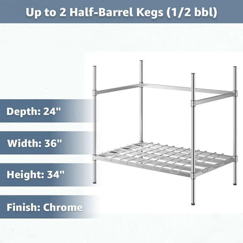 Heavy Duty Industrial Keg Rack With Adjustable Wire Shelves For Commercial Kitchens NSF Certified Steel Beverage Storage Rack Built Tough For The Long Haul Supports 800 Pounds Per Shelf