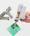 Electric Vacuum Desoldering Pump Portable Soldering Gun With 1.0mm Nozzle Strong Suction Tin Removal Solder Sucker in use