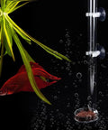 Crisp Acrylic Aquarium Feeder Tray, 9.84 Inch Leak Proof Fish Tank Feeding Tube with goldfish and bubbles.