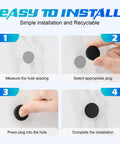 Installation guide for 125 Piece Rubber Plugs For Round Holes Set In Assorted Sizes Premium Black Silicone, showing steps to install plugs.