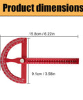 Product dimensions of Heavy Duty Angle Finder With Dead Nuts Secure Locking Swing Arm Reads Zero To One Eighty Degrees for precise angle measurement.